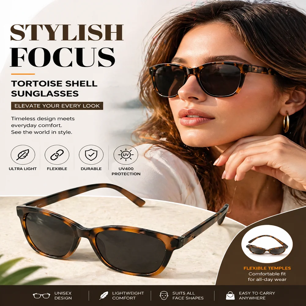 

DML Polarized Sunglasses Unisex Square Vintage Sun Glasses TR90 Ultra Light Material Retro Feminino for Women Men