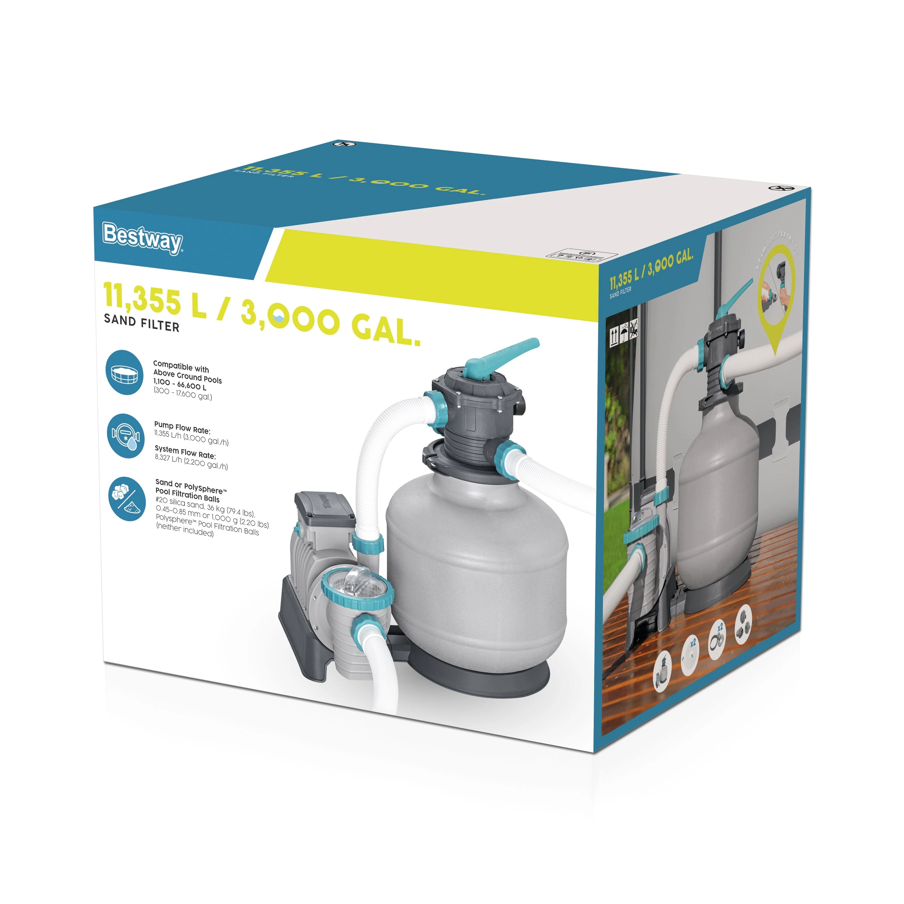 نموذج جديد فلتر الرمل الأوروبي سعة 3000 جالون فلتر حوض السباحة البلاستيكي لتنظيف المياه 58486