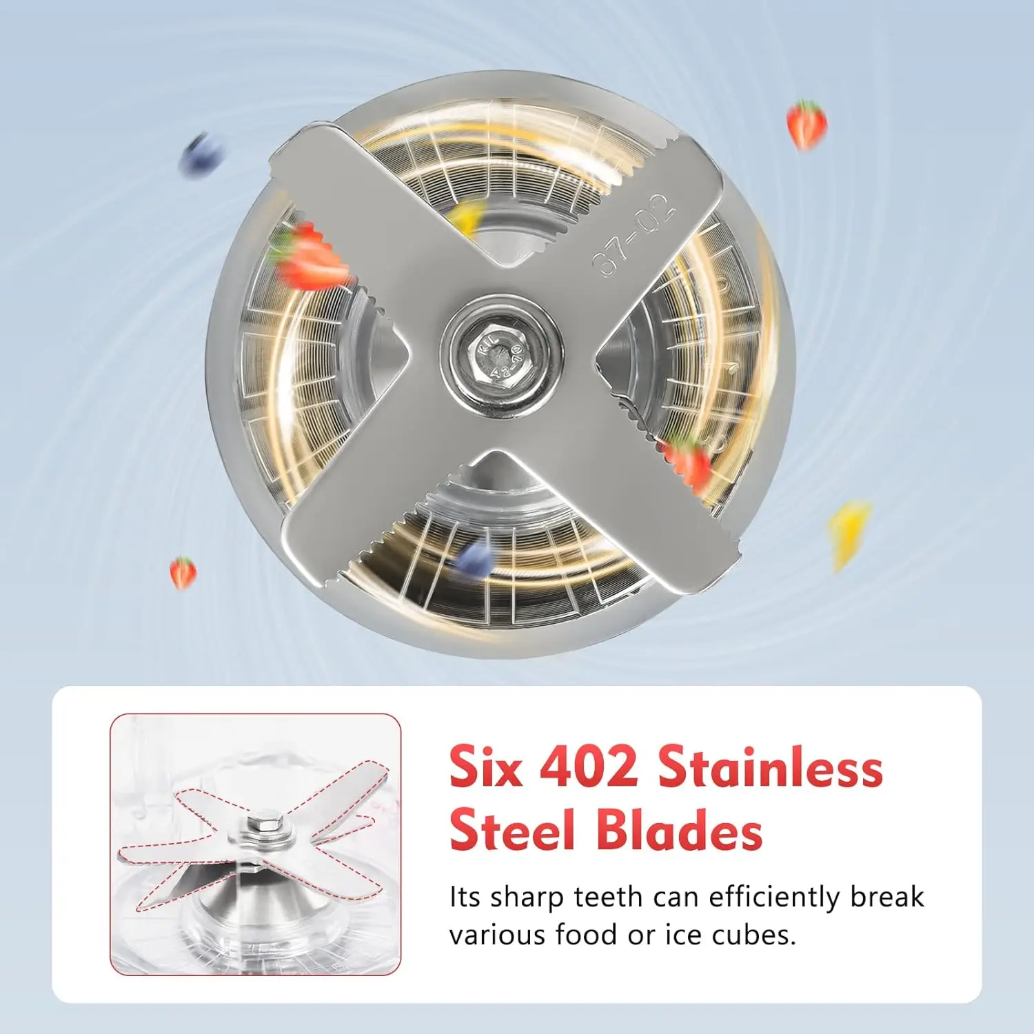 Elektryczny blender do smoothie o mocy 2200 W, czerwony, szybki blender nablatowy z regulacją prędkości, kruszenie lodu, funkcja samooczyszczania,