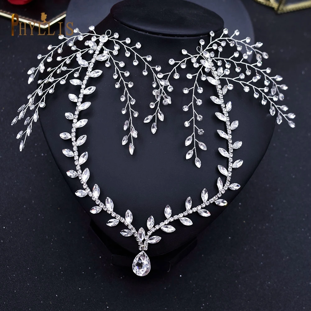 A445 Mode Strass Bruiloft Voorhoofd Hoofdband Vrouwen Headdresses Gift Water Drop Rhinestone Hoofd Tiara Bruids Hoofddeksel