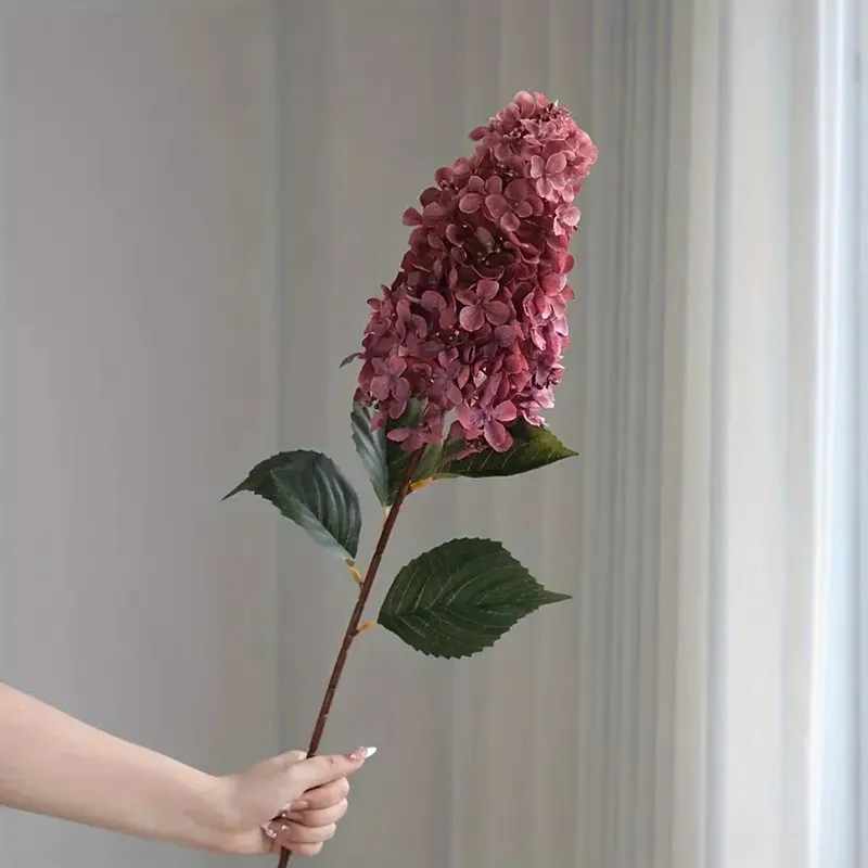 NEUE künstliche große Hortensienblume, langer Zweig, Seidensimulationsblumen für DIY-Hochzeitsdekoration, Heimtisch, Valentinstag, Blumenmuster – Detail 11