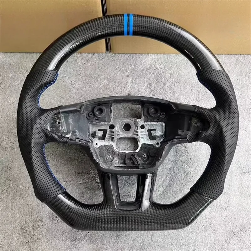 

High Quality Customized Carbon Fiber Leather Steering Wheel Car Interior Accessory for Ford Focus