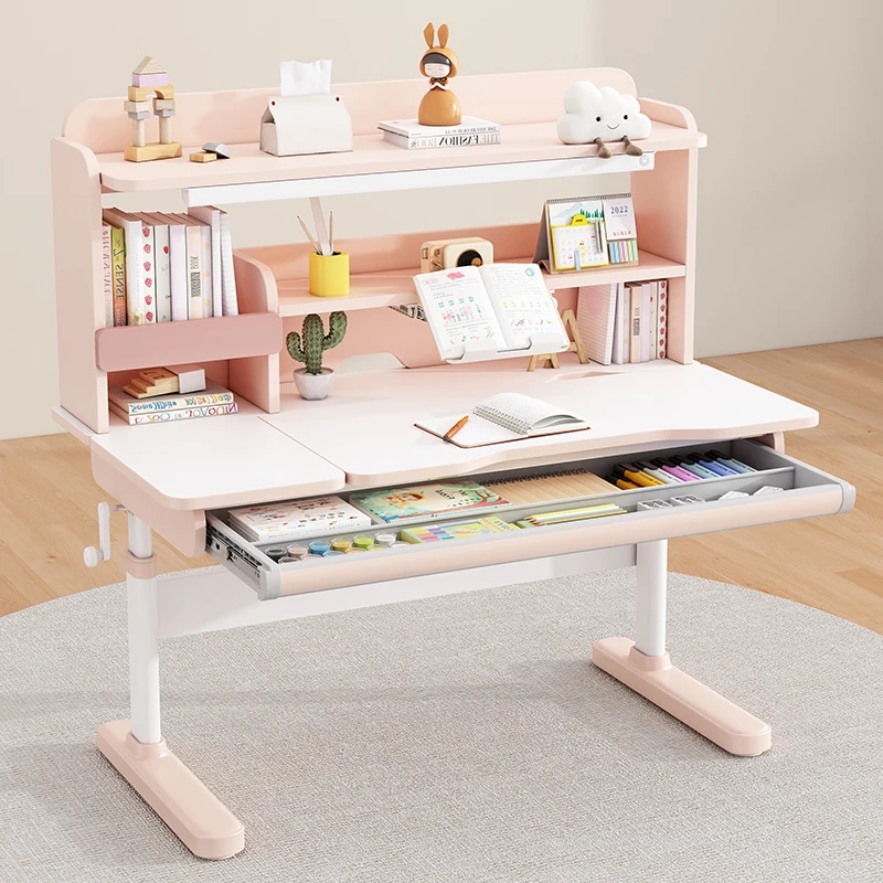 Factory Direct 2026 Ergonomic Kids Study Table Home Furniture Smart Design Anti-Hunchback Children Learning Desk and Chair