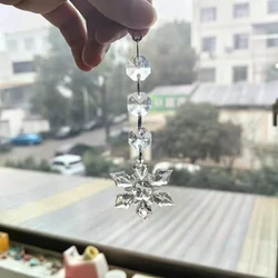 Acrylic Clear Snow Chain DIY Hanging Pendants Sun Catcher Chandelier Parts Christmas Decoration for Home Garden Curtain Ornament
