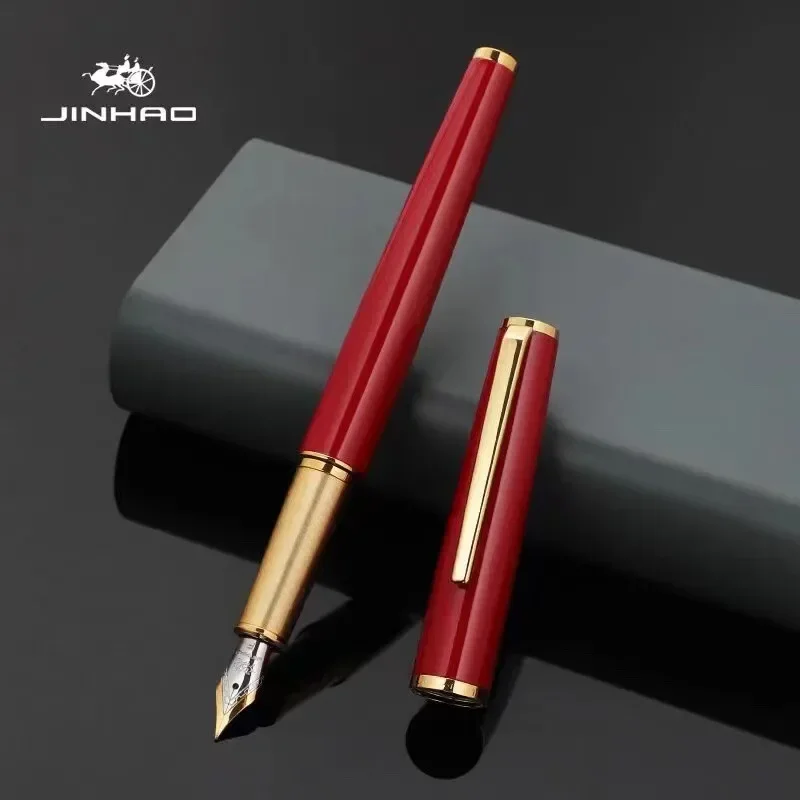 JINHAO-Stylo plume série 95 avec clip doré, stylo à encre, cadeau d'affaires, bureau, étudiant, école, fournitures de papeterie, 0.5mm