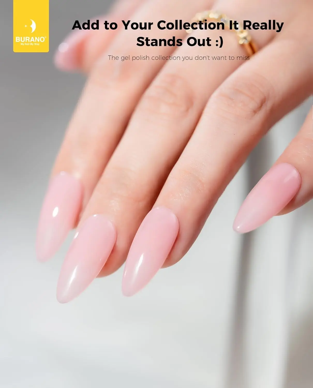 طلاء أظافر جل - ألوان جل نيون، مصباح أظافر LED بالأشعة فوق البنفسجية - 15 مل، 0.5 أونصة - وردي عاري (HK08)