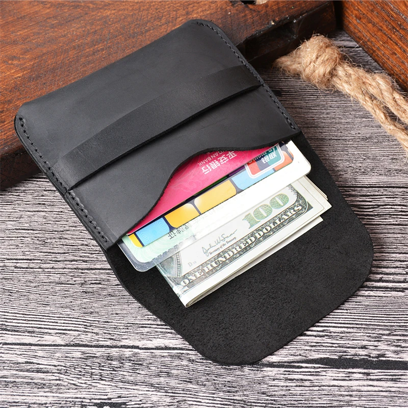 Vintage Coin Purse Men Women Genuine Leather Small Wallet Business Card Holder Organizer Cowhide Money Pocket Coin Storage Bag