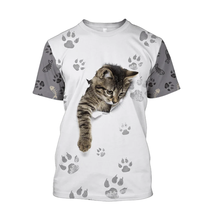 Graphic Tee for man Men's Clothing Large T-shirt with Carton Cats in cartoon Print Summer Leisure Short Sleeve Anime