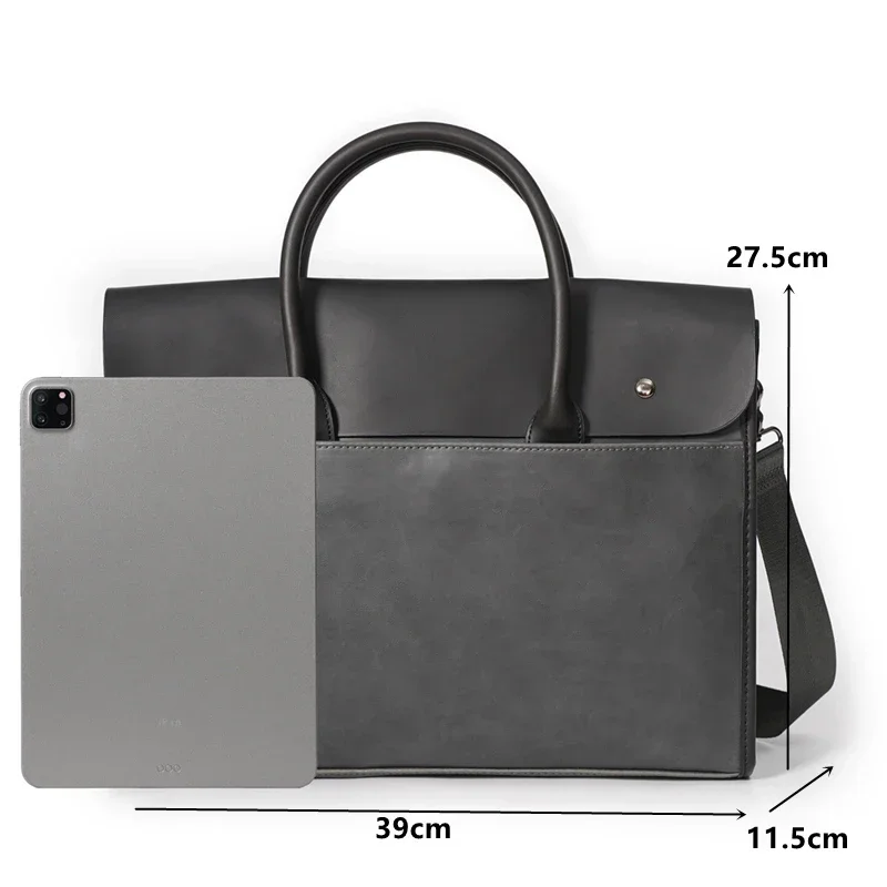 Luxury Business Briefcase Men Handbag Retro Matte PU Leather Men's Briefcase Shoulder Messenger Bag Large-capacity Computer Bags