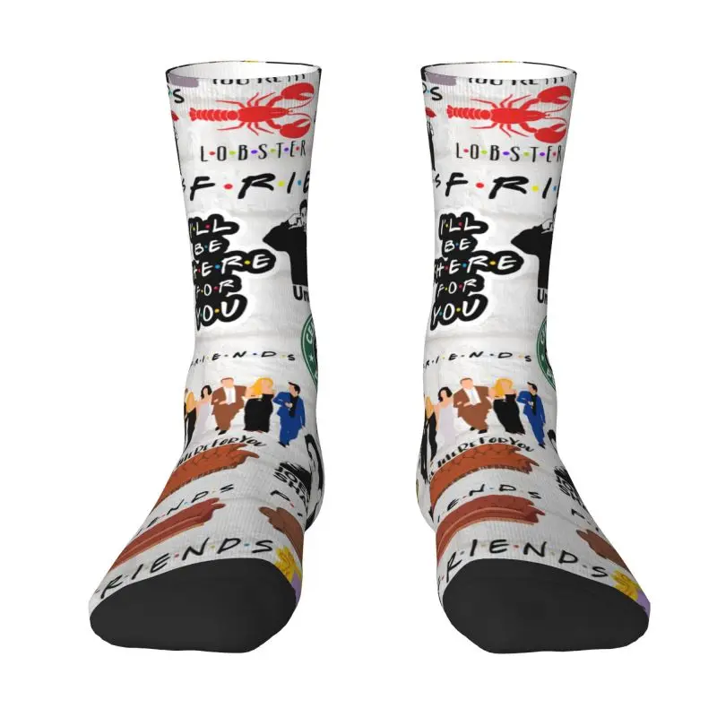 Cute Funny TV Show Friends Collage Socks Men Women Warm 3D Printed Sports Football Socks