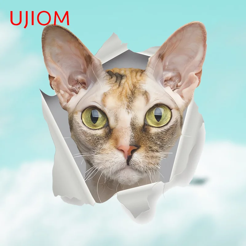 UJIOM Tear Small Cat Sphinx Wall Sticker Sunscreen Crack Decal Creative Home Decor Bathroom Accessories Murals Wallpapers