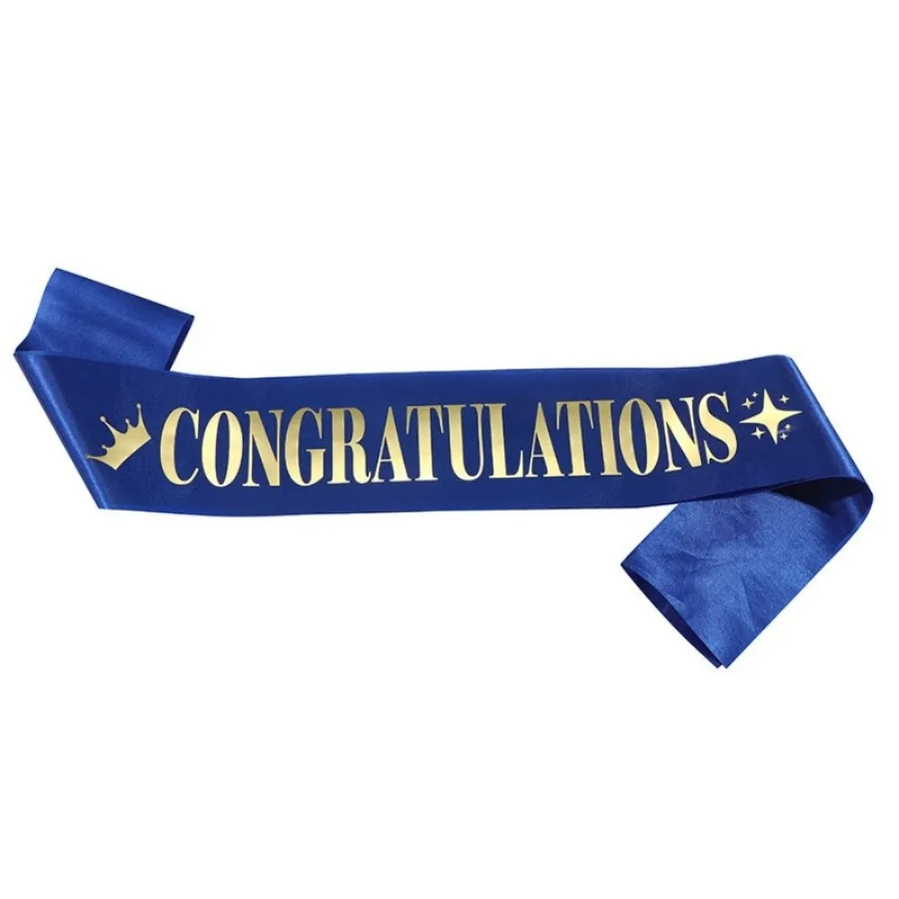 

New Satin Congratulation Sash Multiple Colors One Size Graduated Stole Satin Sash Decoration Supplies