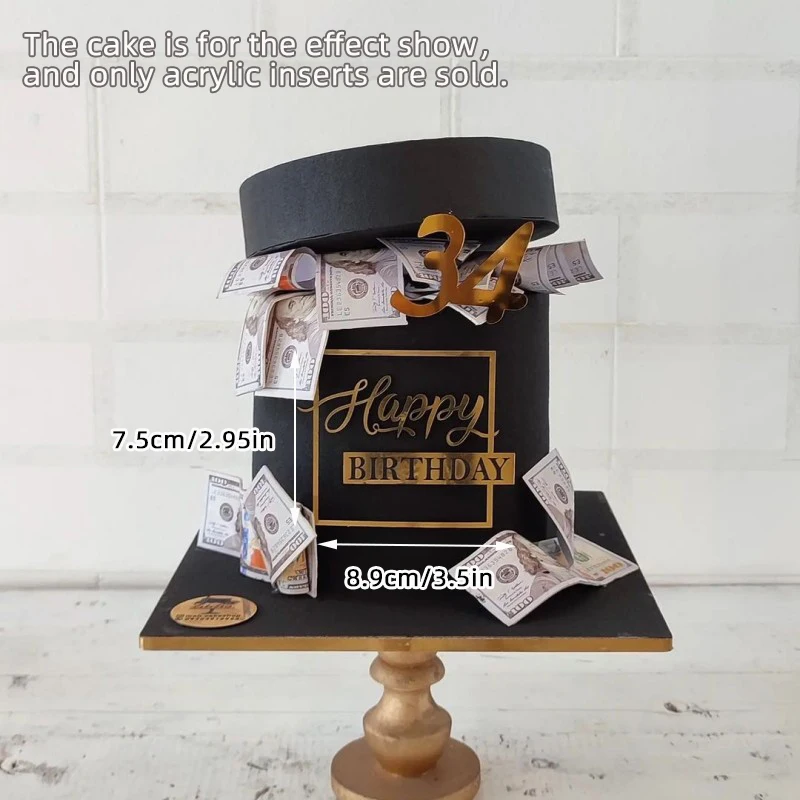 1/3/5 Stück Acryl Happy Birthday Kuchenaufsatz Gold, Silber, Roségold Acryl für Geburtstagsfeier Kuchen Dekorationen Zubehör Werkzeuge – Detail 15