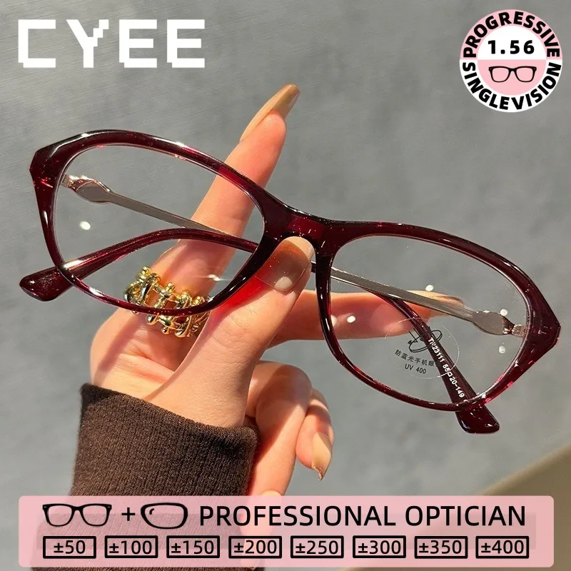 

CYEE Fashion Design TR90 Women High Quality Reading Eyewear Photochromic Myopia Glasses Custom Prescription Optical Eyeglasses