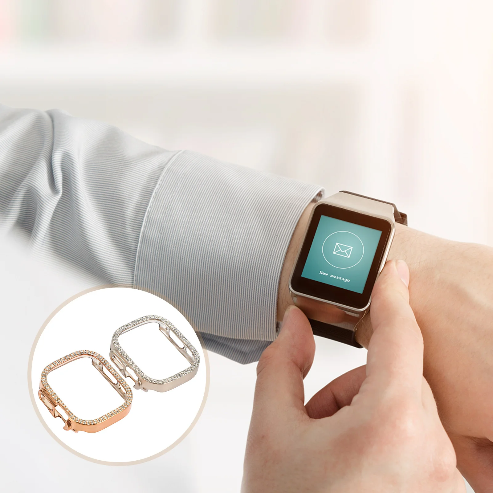 

Чехол из 2 шт., инкрустированный бриллиантами, модный, элегантный, долгосрочный, защита от царапин, аксессуар, чехол-бампер для часов