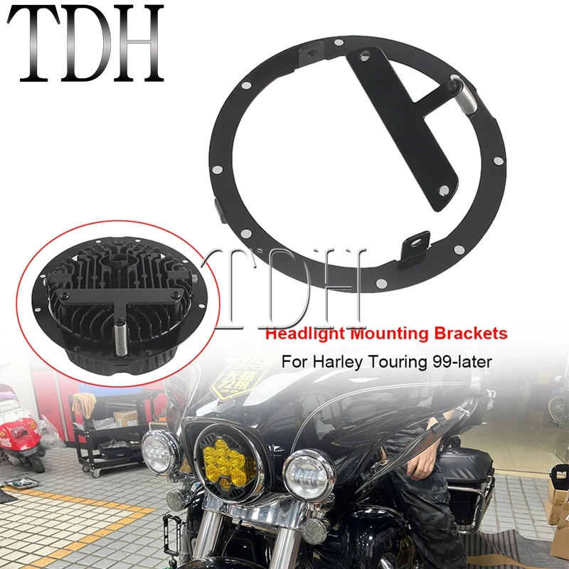 

Motorcycle Headlight Mounting Brackets Ring For BAJA LP6 LED Light Bracket For Harley Electra Glide Ultra Classic FLHR Road King