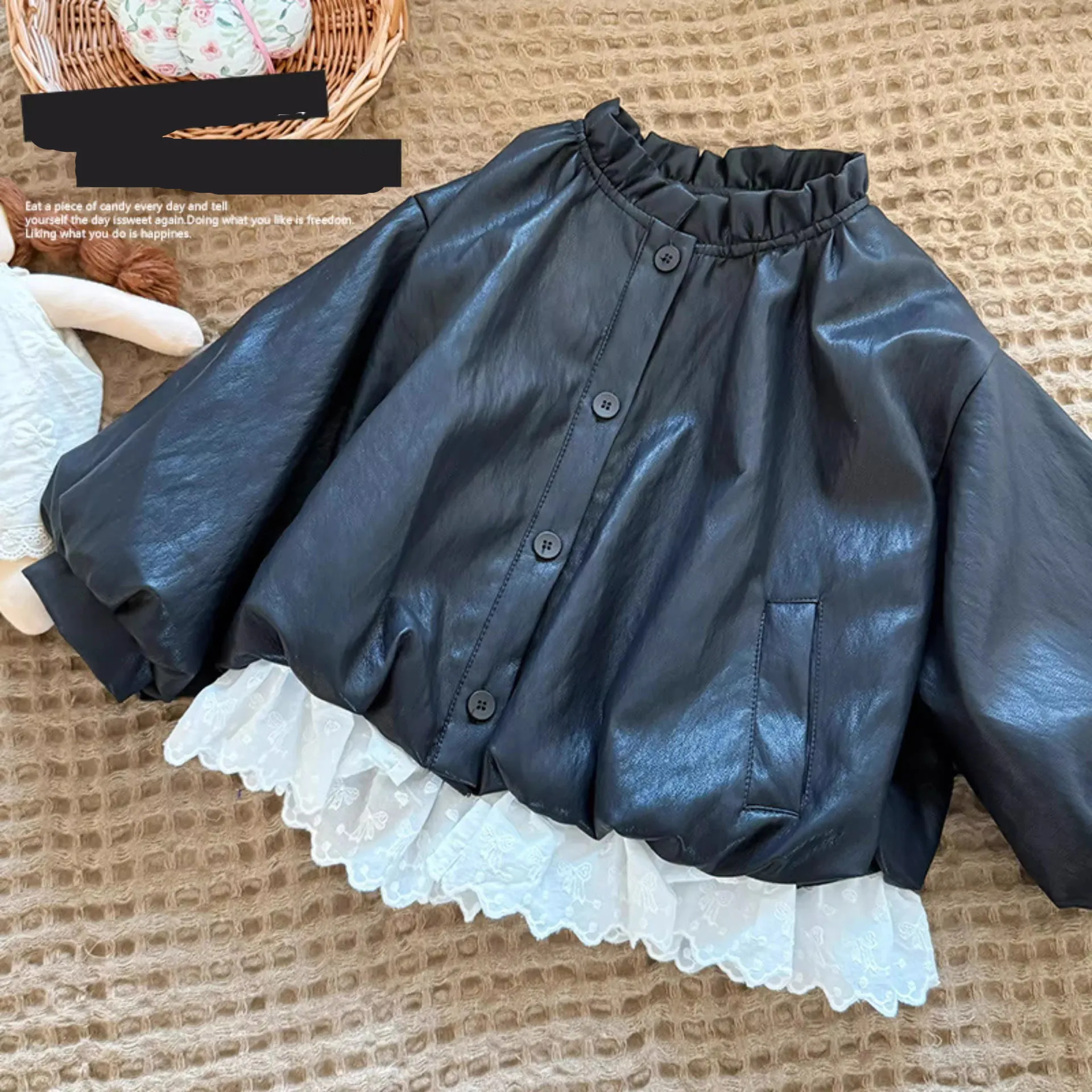 

Girls Leather Coats Spring Autumn 2025 Children Fashion Long Jackets For Baby Girl Fashion Clothes Kids Princess Tops Outerwear