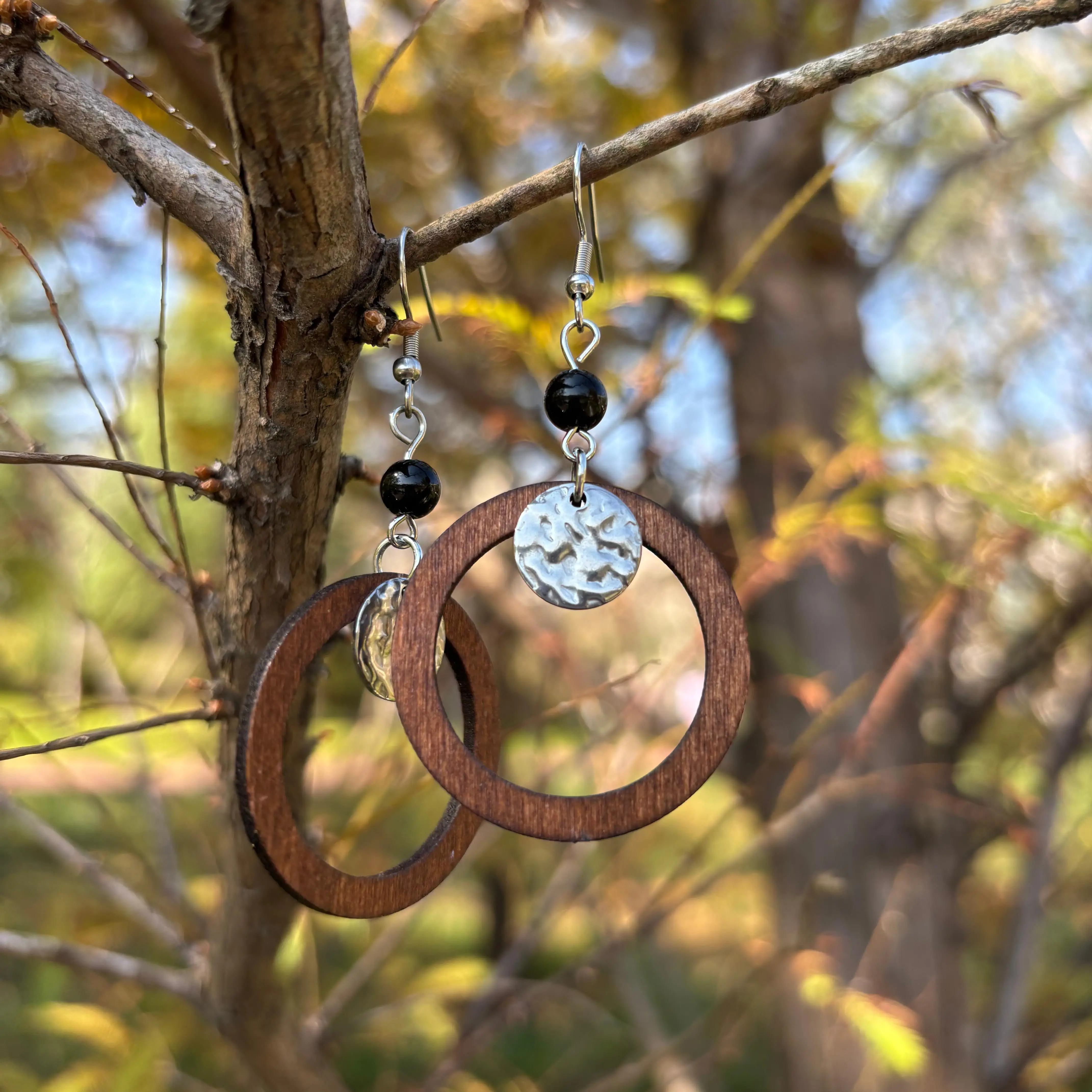 

Bohemian Earrings Metal Sheet Mix and Match Wooden Circle Personality Celebration Holiday Party Choice