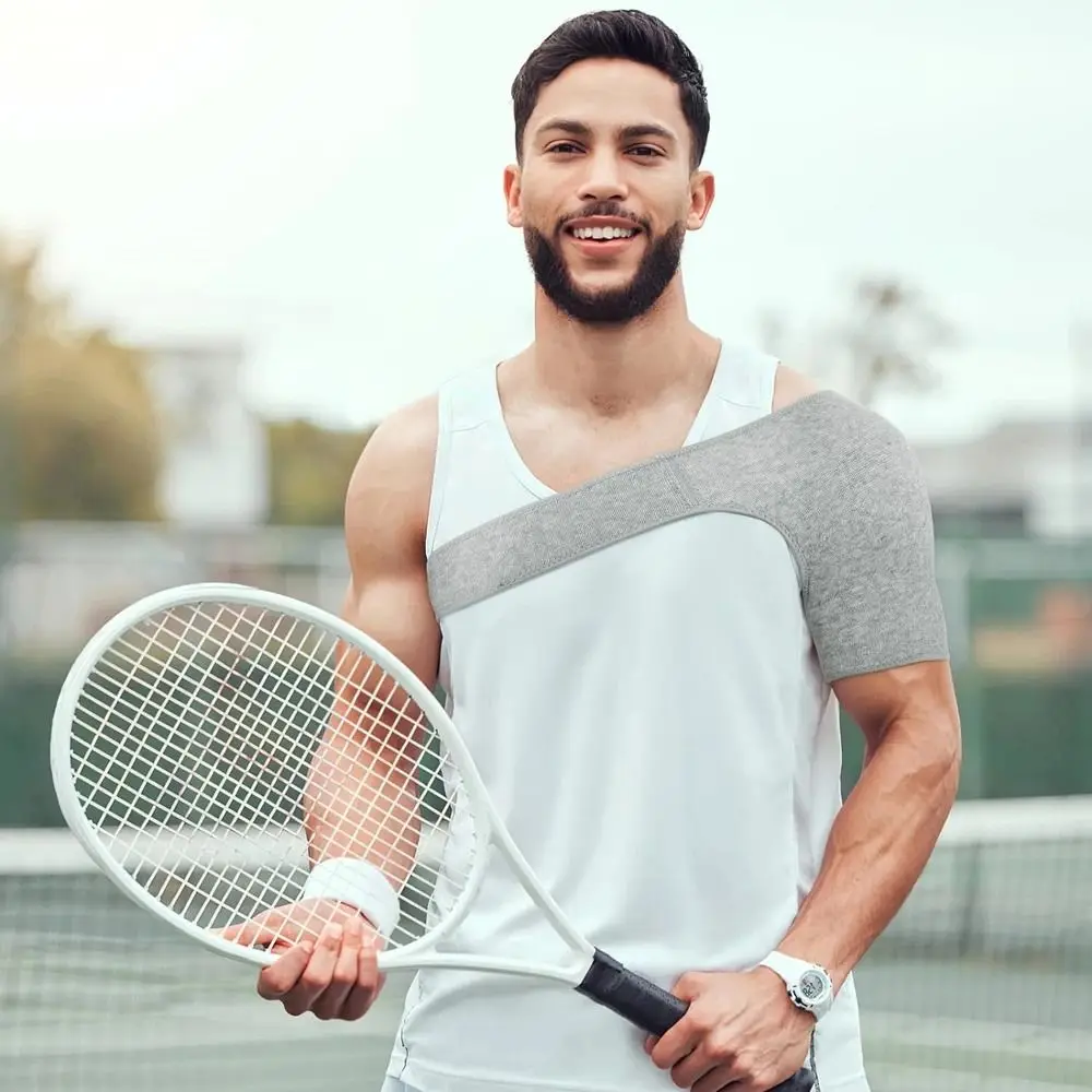 

Knitted Compression Shoulder Brace Adjustable Breathable Shoulder Support Strap Protection Supportive Structure