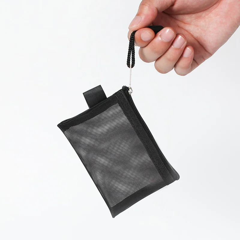 Mini Clear Nylon Mesh Zipper Coin Purse Cute Wallet Portable Credit Card ID Bag Lipstick Pouch Data Line Key Earphone Organizer