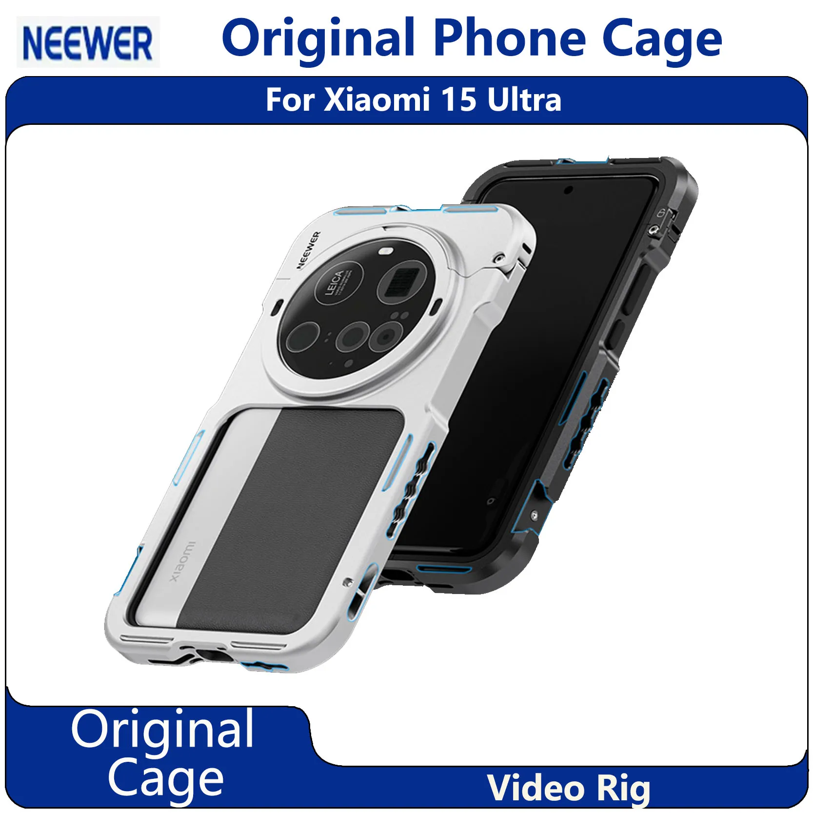 

Original NEEWER PA051 Black Case for Xiaomi 15 Ultra High Quality Video Rig Protective Cage with Cold Shoe Mount