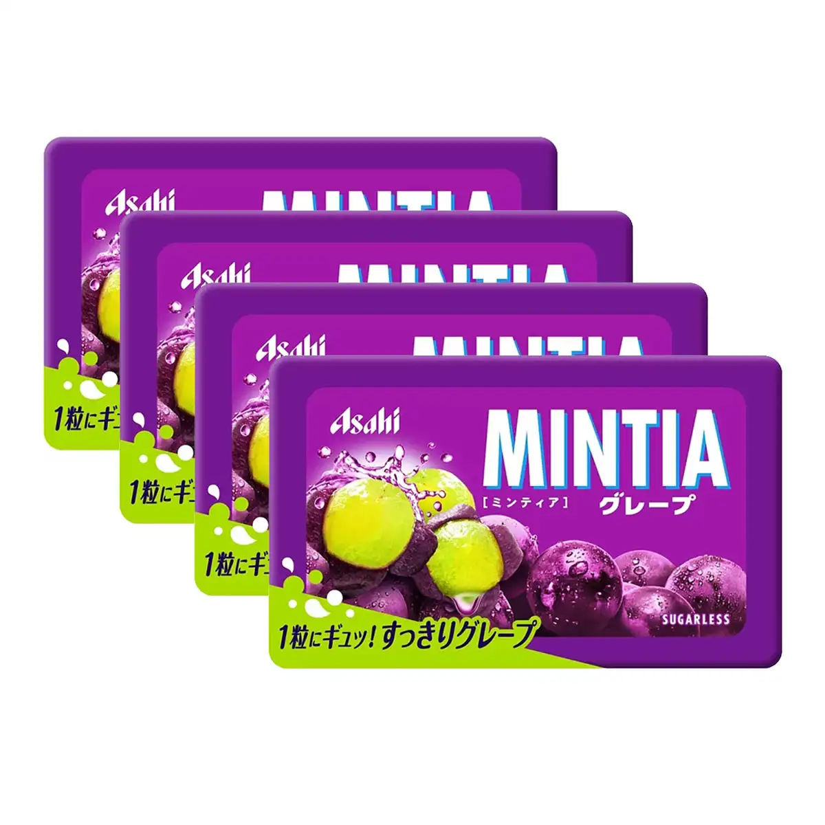 Asahi Mintia zuckerfreie Lutsch tabletten erfrischende Minze Süßigkeiten Trauben geschmack 7 gx4pack