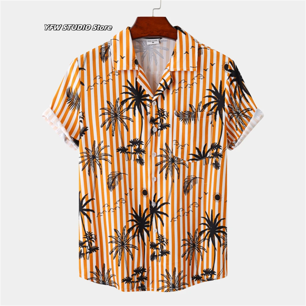 Men\'s Contrasting Color Shirt Christmas Santa Print Shirt Summer Mens Clothing Fashion Casual Beach Hawaiian Sport Sleeve Shirt
