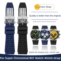 Viton strap 22mm 24mm For Breitling Super Chronomat B01 44 watchband FKM fluororubber strap AVENGER men's wristband rubber strap