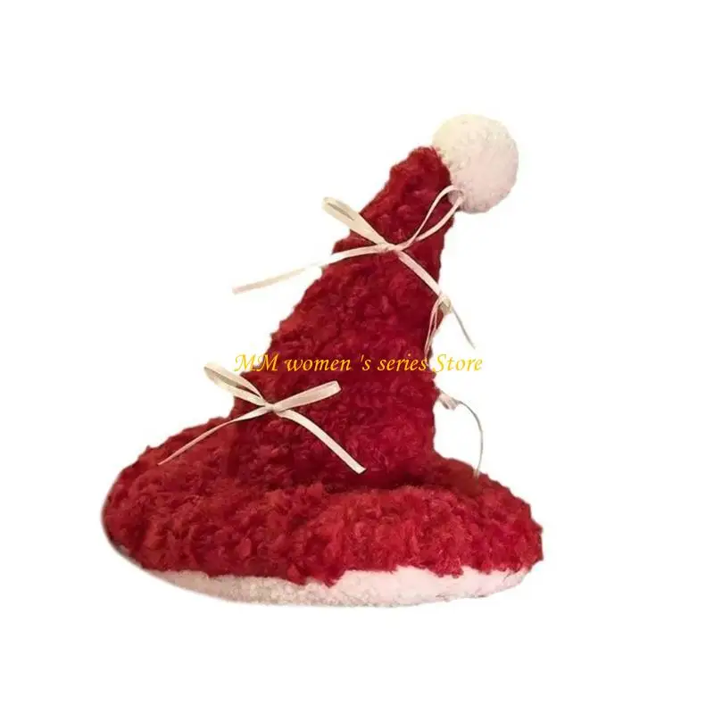 

Q39C Girl Flat Clip Hairpin Ornaments Bowknot Barrette for Women Girl Bunches Hairclip Sweet Christmas Sweet Photo Props