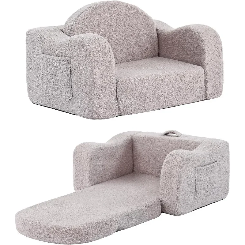 

Kids Sofa, 2-in-1 Sofa Chair, Convertible Chirldren Couch to Lounger, Flip Out Toddler Armrest Chair Bed, Folding Play