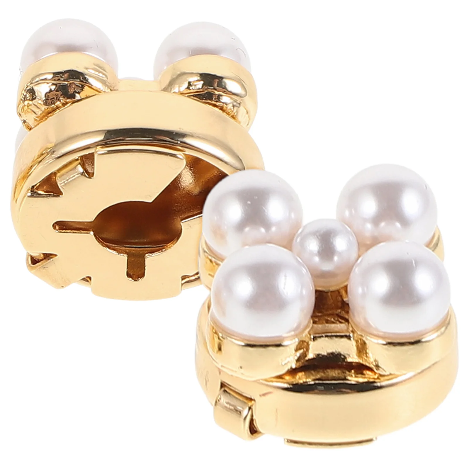 

2Pcs Flower Cufflinks Faux Pearl Button Covers Elegant Wedding Business Accessories Dress Shirt Embellishments