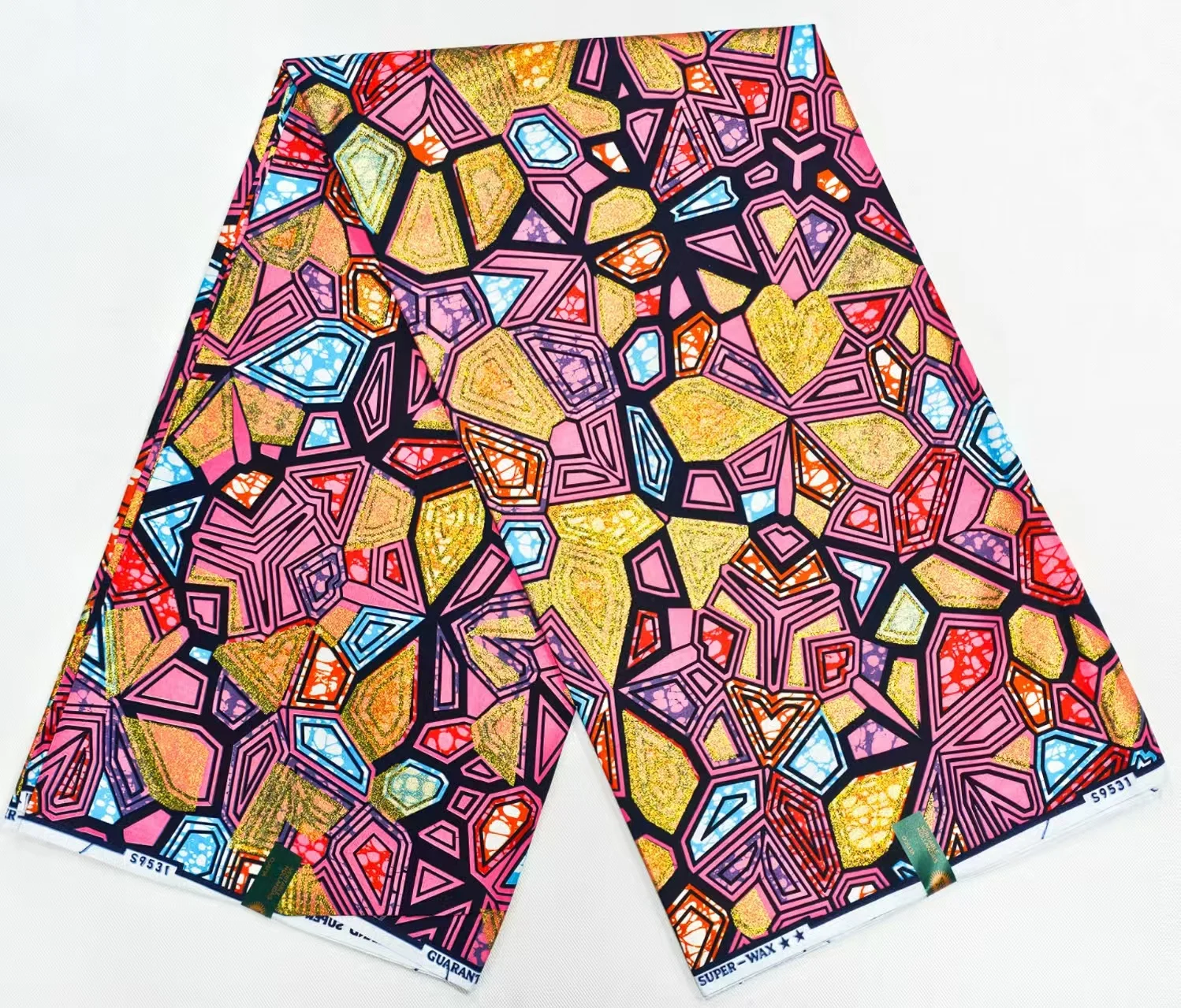 

Hot sales New Fashion 100%Cotton Ankara Grand Wax Fabric Design 6 yards Guaranteed Veritable African Real Wax High-end Fabric