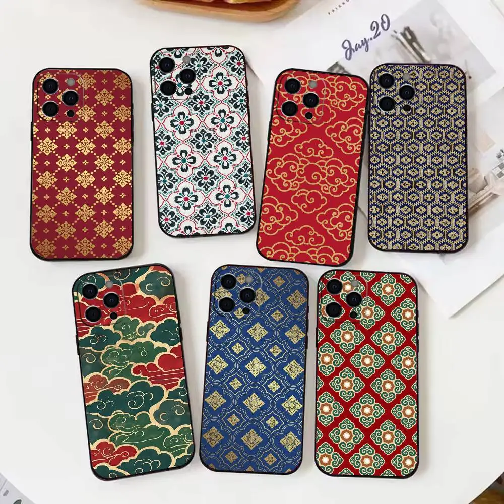 

Chinese ancient pattern Phone Case Silicone Soft For IPhone 17 16 15 14 13 12 11 X XR Plus Pro Max Plus