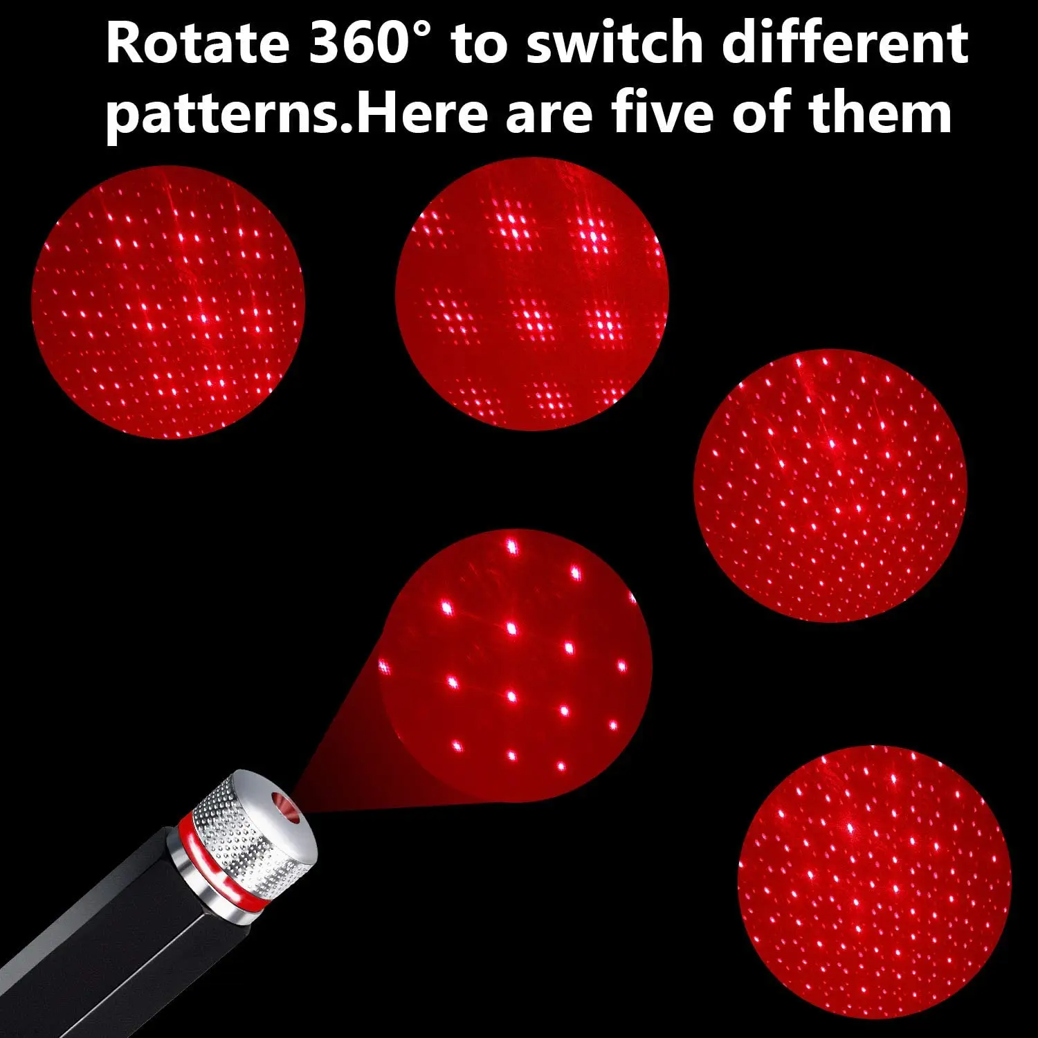 Romantic LED Starry Sky Night Light 5V 1A USB Plug Red Galaxy Star Projector Lamp for Car Roof Room Ceiling Decor