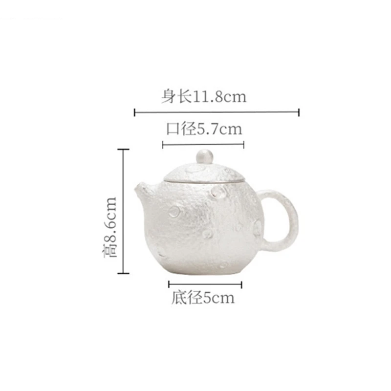 إبريق شاي سيراميك فضي مذهب خفيف فاخر طقم شاي الكونغ فو مكتب Pu Erh صانع ملحقات الحفل الصيني #5