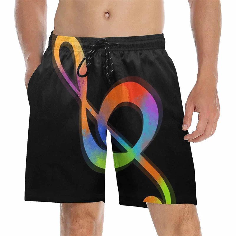 

Music Note Symbol Guitar Graphic Shorts Pants 3D Printed Hip Hop y2k Board Shorts Summer Hawaiian Swimsuit Cool Surf Swim Trunks