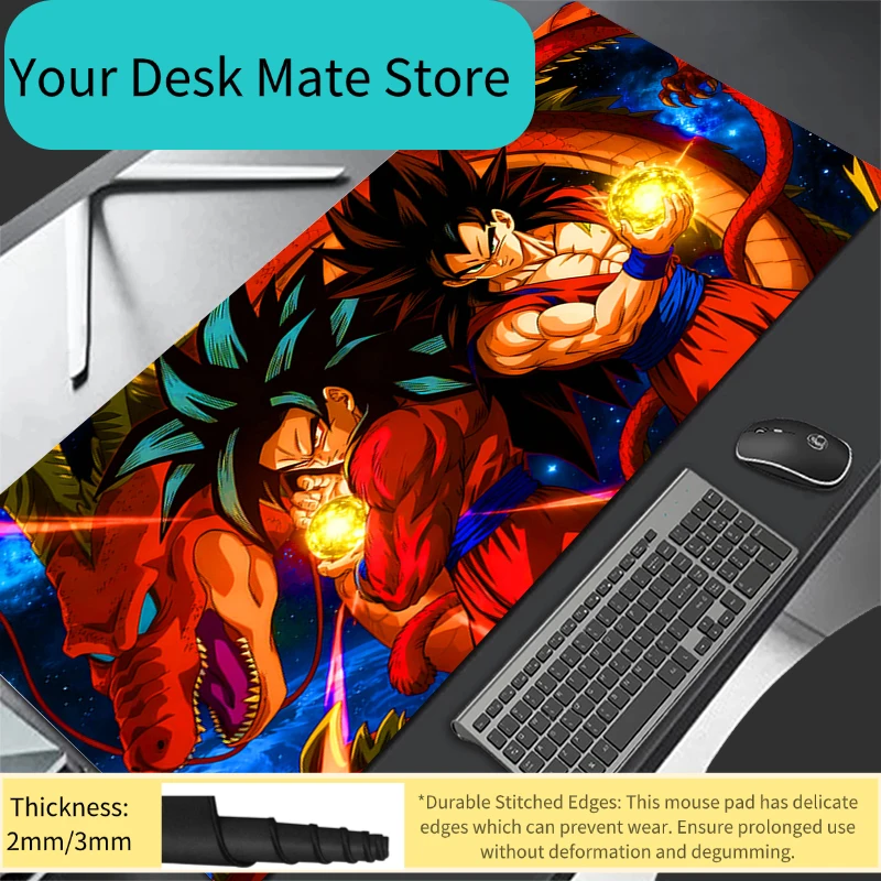 

Gaming Mouse Pad HD Computer Office PC Red Dragon Game Ball Goku Mousepad Rubber Anti-slip Long Keyboard Pad Extended Desk Mats