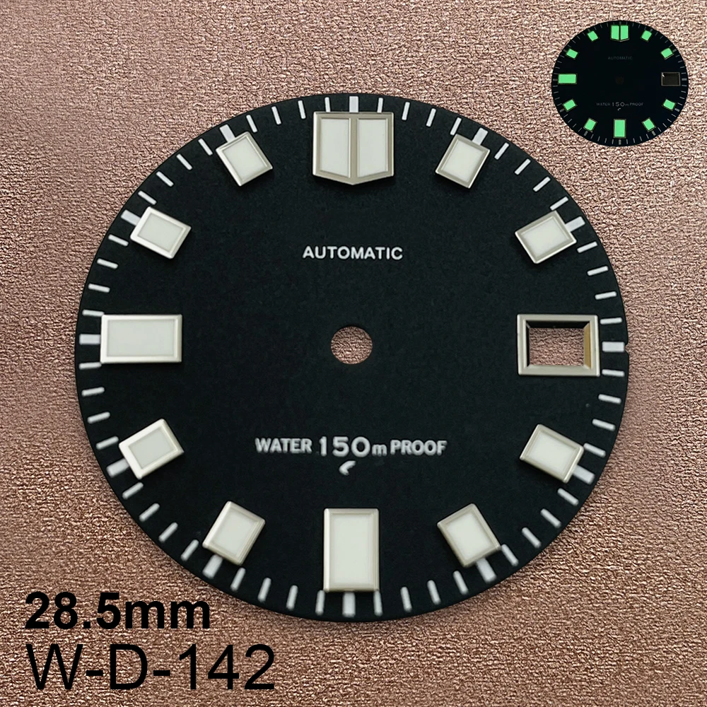 28.5mm S Logo Matte Diving Dial Suitable For NH35/NH36/7S/4R Movement C3 Green Luminous Quality Watch Modification Accessories