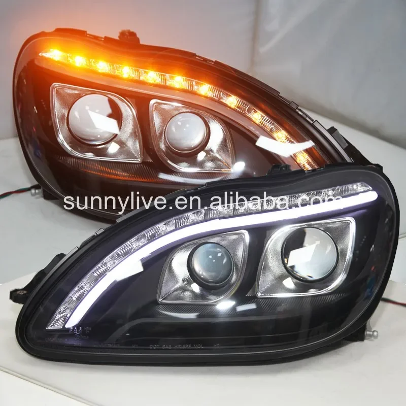 

AIROW LED Head LampFor Mercedes-Benz W220 S280 S320 S500 S600 1998 to 05 Halogen Type JY Black