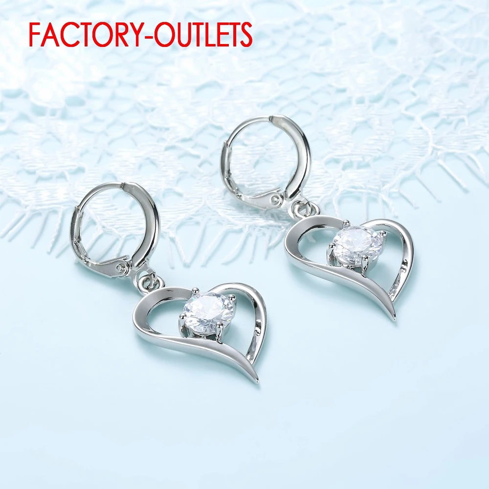 925 Sterling Silver Bridal Jewelry Sets Heart Pattern Romantic Style CZ Crystal Women Girls Engagement Anniversary Wholesale