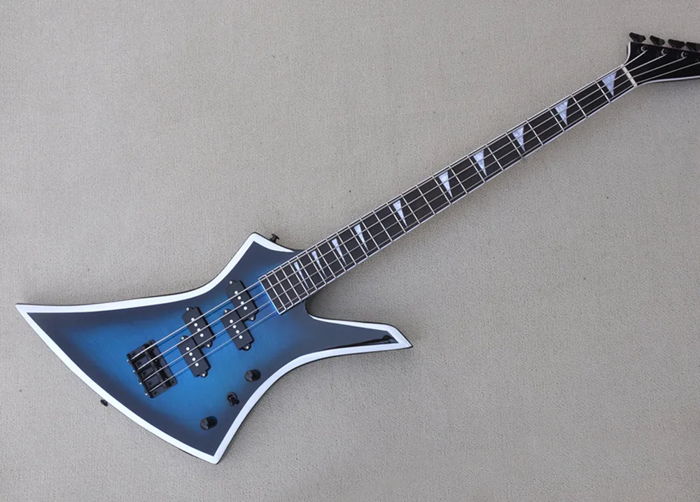 

4 Strings Blue body Electric Bass Guitar with Rosewood Fingerboard,Black Hardware,Provide customized service