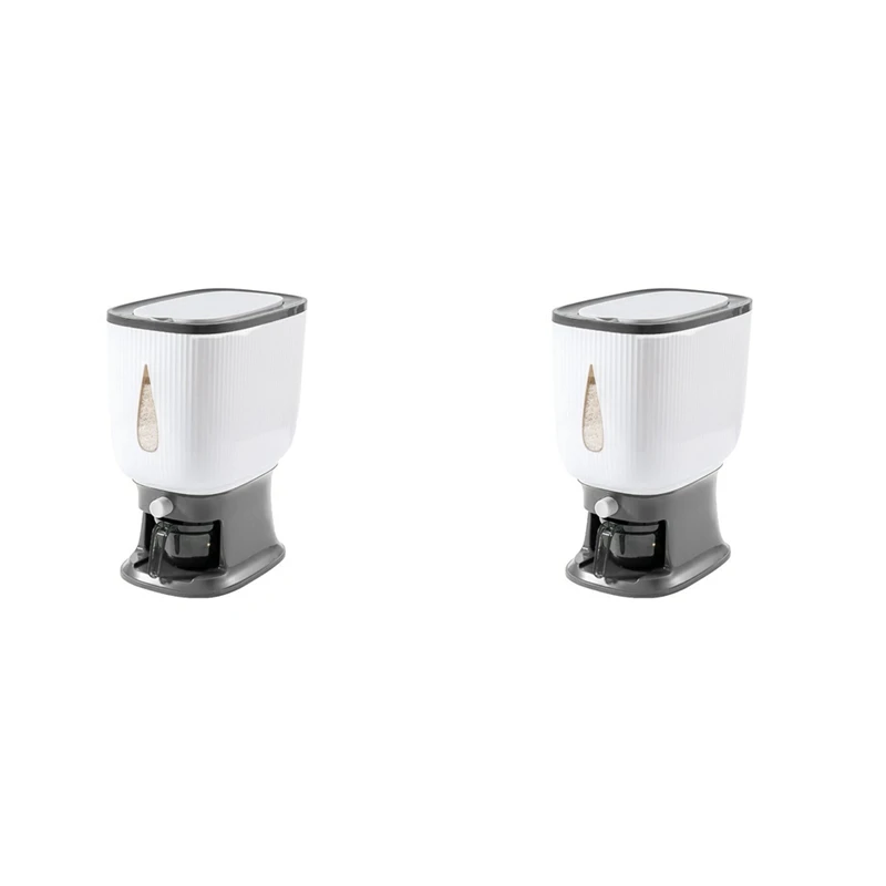 

2X 10Kg Automatic Rice Dispenser With Rinsing Cup Smart Rice Dispenser Rice Storage Rice Bucket Household Rice Box-B