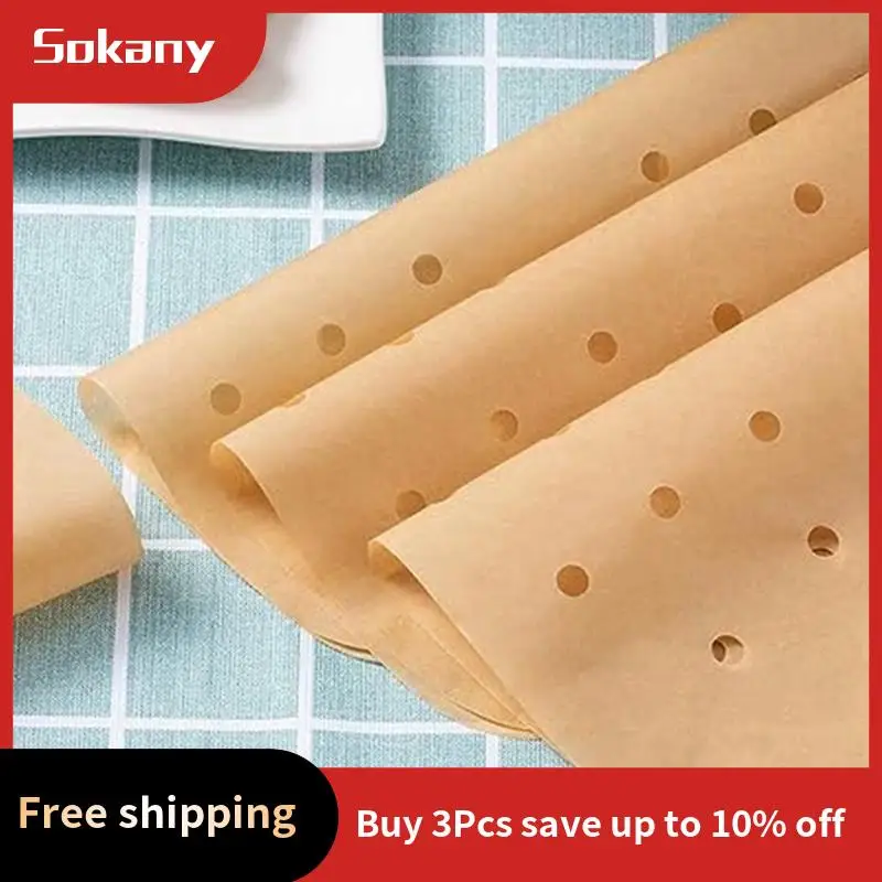 A59E-200 ورقة من ورق المقلاة الهوائية المتاح ورق الخبز بطانة ورقة امتصاص النفط ورقة المنزلية وسادة ورقة الخبز 22X22cm Du