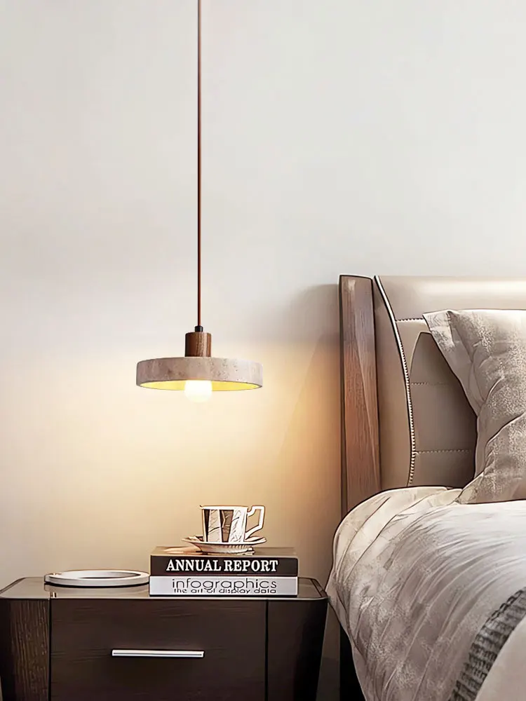 

Yellow Marble Chandelier Japanese Wabi Sabi Travertine Hanging Lamp Nordic Restaurant Bar Counter Hallway Bedroom Pendant Lamp