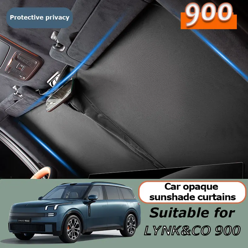 

For Lynk&Co 900 2025 Full Black Car Sunshade Side Window Privacy Curtains Front Rear Sunscreen Heat Insulation Sunshield Opaque