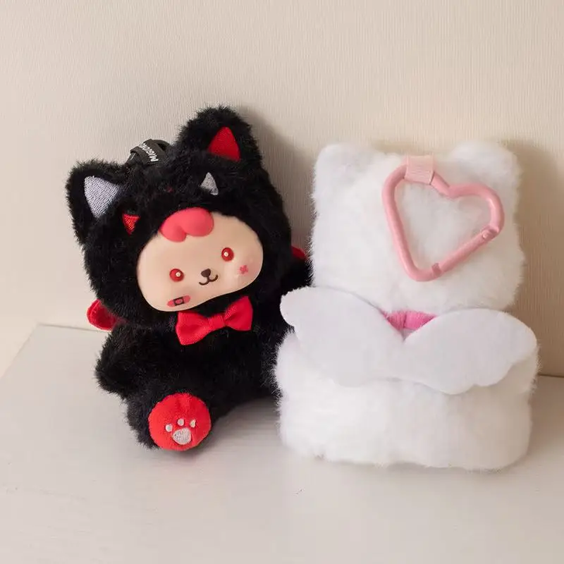 13 cm gesimuleerde engel en demon hanger gevuld knuffelbeeldje, cartoon anime schattig kussen, verjaardagscadeau voor kinderen, leuke pop