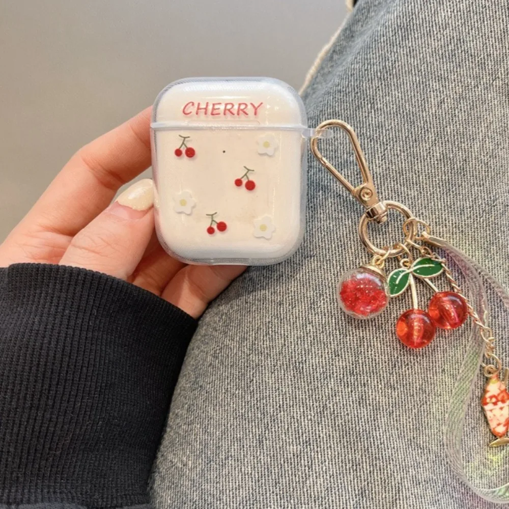 شفافة الكرز ابتسامة غطاء من السيليكون ل AirPods 4 2024 سماعة غطاء ل Airpod Pro 1 2 3 4th Gen واقية مع هوك #2