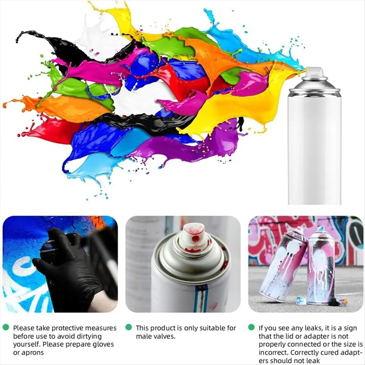 2026 + 24 قطعة - مجموعة أغطية وفوهات الطلاء - مجموعة محول لعلب الذكور، - فوهة العلب، مجموعة التحكم في درجة الفنان