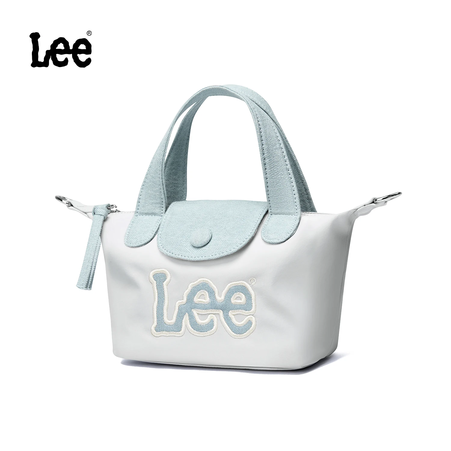 

LEE Small Flip Cute Designer One Shoulder Bag For Women Blue Nylon Travel Crossbody Bags Phone Pocket Daily Shopping Handbag