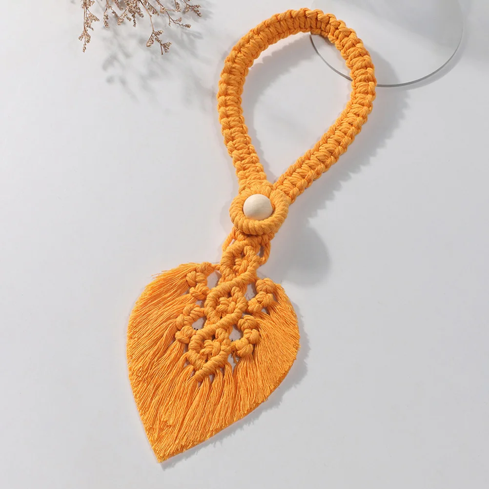 2PCS Curtain Tie Rope Home Decorative Strap Bohemian Macrame Tassel Leaf Practical Autumn Woven Buckle Accessory